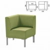 Кресло мягкое угловое "Хост" М-43 (ш620*г620*в780мм), без подлокот., экокожа,свет.зеленое, ш/к 74362