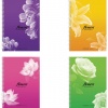 Тетрадь А5 96л. HATBER ECO гребень, клетка, обложка картон, Цветы (4 вида в спайке), 96Т5C1гр