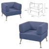 Кресло мягкое "Норд", V-700 (ш820*г720*в730мм), c подлокотниками, экокожа, голубое