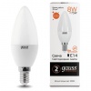 Лампа светодиодная GAUSS, 8(75)Вт, цоколь Е14, свеча, теплый белый, 25000ч, LED B37-8W-3000-E14