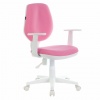 Кресло BRABIX Fancy MG-201W, с подлокотниками, пластик белый, розовое TW-13A, 532409