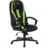 Кресло компьютерное ZOMBIE-9/BL+SD, подушка, экокожа/ткань, черное/зеленое