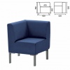 Кресло мягкое угловое "Хост" М-43 (ш620*г620*в780мм), без подлокот., экокожа, темно-синее, ш/к 74355