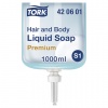 Картридж с жидким мылом-гелем для тела/волос одноразовый TORK (Система S1) Premium,1л,421601, 420601