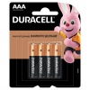 Батарейки КОМПЛЕКТ 4 шт, DURACELL Basic, AAA (LR03, 24А),алкалиновые,мизинчиковые,блистер,(ш/к 2543)