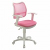 Кресло оператора CH-W797/PK с подлокотниками, розовое TW-13A, пластик белый, ш/к 35450
