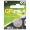 Батарейка GP Lithium (отрывной блок), CR2016, литиевая, 1 шт, блистер, CR2016-7C5