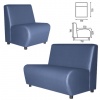 Кресло мягкое "Клауд", V-600 (ш550*г750*в780мм), без подлокотников, экокожа, голубое