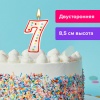 Свеча-цифра для торта "7" ДВУСТОРОННЯЯ с конфетти, 8,5 см, ЗОЛОТАЯ СКАЗКА, держатель, блистер,591400