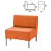 Кресло мягкое "Хост" М-43 (ш620*г620*в780мм), без подлокотников, экокожа, оранжевое, ш/к 74331