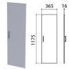 Дверь ЛДСП средняя "Монолит" (ш365*г16*в1175 мм), цвет серый, ДМ42.11, ш/к640208