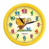 Часы настенные TROYKA 21250290 круг, желтые с рисунком "Котенок", желтая рамка, 24,5х24,5х3,1см
