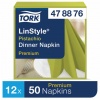 Салфетки бумажные нетканые сервировочные TORK LinStyle Premium, 39х39, 50шт, фисташковые, 478876