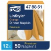 Салфетки бумажные нетканые сервировочные TORK LinStyle Premium, 39х39, 50шт, оранжевые, 478851