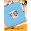 Фотоальбом BRAUBERG "Cute Baby" на 200 фото 10*15 см, под кожу, бумажные стр., бокс, синий, 391142