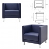 Кресло мягкое "Атланта", М-01 (ш700*г670*в715мм), c подлокотниками, экокожа, темно-синее