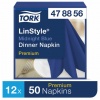 Салфетки бумажные нетканые сервировочные TORK LinStyle Premium, 39х39, 50шт, темно-синие, 478856
