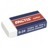 Ластик FACTIS Softer S 24 (Испания), 50х24х10мм, белый, прямоугольный, картонный держатель, CMFS24