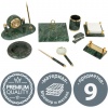 Набор настольный GALANT из мрамора, 9 предметов, зеленый мрамор/золотистые металл. детали, 231194