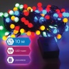 Электрогирлянда светодиодная ЗОЛОТАЯ СКАЗКА Шарики, 100 ламп, 10м, многоцветная, контроллер, 591102