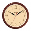 Часы настенные TROYKA 21234287 круг, бежевые, коричневая рамка, 24,5х24,5х3,1см