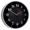 Часы настенные TROYKA 77777740 круг, черные, серебристая рамка, 30,5х30,5х5 см