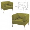 Кресло мягкое "Норд", V-700 (ш820*г720*в730мм), c подлокотниками, экокожа, светло-зеленое