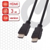 Кабель HDMI AM-AM, 3м, SONNEN, для передачи цифрового аудио-видео, черный, 513121