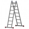 Лестница-трансформер алюминиевая 2х7 ступеней, высота 4,0м (2секции по 1,95м) нагрузка 150кг, 511207