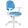 Кресло оператора CH-W356AXSN/15-107 с подлокотниками, голубое 15-107, пластик белый, ш/к88500