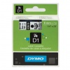 Картридж для принтеров этикеток DYMO D1 6мм*7м,лента пластиковая, чёрн шрифт,прозрачный фон S0720770