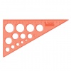 Треугольник пластик 30*19 см BRAUBERG, с окружностями, прозрачный, неоновый, ассорти, 210619