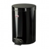 Ведро-контейнер для мусора (урна) с педалью LAIMA "Classic", 12 л, черное, глянцевое, металл, 602850