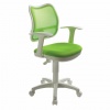 Кресло оператора CH-W797/SD с подлокотниками, светло-зеленое TW-18, пластик белый, ш/к 35467