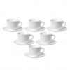 Набор чайный на 6 персон, 6 чашек объемом 220мл и 6 блюдец, белое стекло, Trianon, LUMINARC, E8845