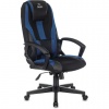 Кресло компьютерное ZOMBIE-9/BL+BLUE, подушка, экокожа/ткань, черное/синее