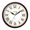 Часы настенные TROYKA 91931915 круг, белые, коричневая рамка, 23х23х4см