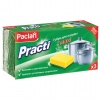 Губки бытовые для мытья посуды, КОМПЛЕКТ 3шт, чистящий слой (абразив), PACLAN "Practi Maxi", ш/к4125