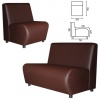 Кресло мягкое "Клауд", V-600 (ш550*г750*в780мм), без подлокотников, экокожа, коричневое