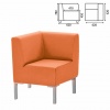 Кресло мягкое угловое "Хост" М-43 (ш620*г620*в780мм), без подлокот., экокожа, оранжевое, ш/к 74379