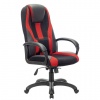 Кресло компьютерное BRABIX PREMIUM Rapid GM-102, НАГРУЗКА 180кг, экокожа/ткань, черное/красн.,532107