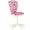 Кресло детское "POLLY GTS white" без подлокотников, розовое с рисунком CM-4, ш/к 12736