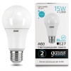 Лампа светодиодная GAUSS, 15(120)Вт, цоколь Е27,груша, нейтральный белый,25000ч,LED A60-15W-4100-E27