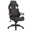 Кресло компьютерное BRABIX Techno Pro GM-003, ткань, черное/серое, вставки оранжевые, 531813