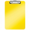 Доска-планшет LEITZ "WOW", с верхним прижимом , A4, 320*228мм, пластик, 1,7мм, желтая, 39710016