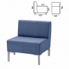 Кресло мягкое "Хост" М-43 (ш620*г620*в780мм), без подлокотников, экокожа, голубое, ш/к 74300