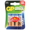 Батарейки КОМПЛЕКТ 4 шт, GP Ultra Plus, AA (LR06, 15А), алкалиновые, пальчиковые, блистер,15AUP-2CR4