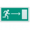 Знак эвакуационный "Направление к эвакуац. выходу направо",300*150мм,самокл, фотолюминесцентный,Е 03