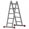 Лестница-трансформер алюминиевая 2х5 ступеней, высота 2,9м (2секции по 1,45м) нагрузка 150кг, 511205