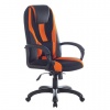 Кресло компьютерное BRABIX PREMIUM Rapid GM-102, НАГРУЗКА 180кг, экокожа/ткань, черное/оранж.,532420